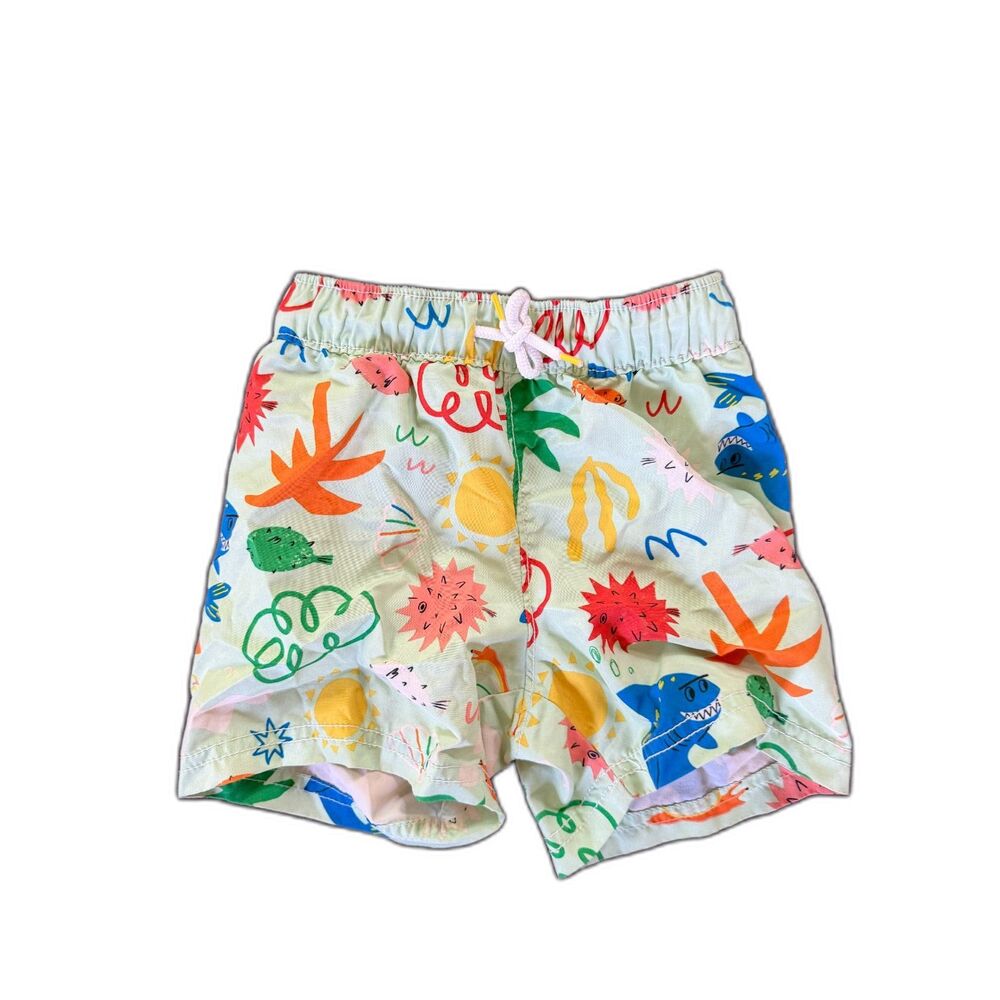 Old Navy Boys Colorful Beach Shark Swim Trunks Size 2T